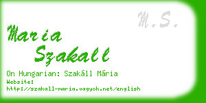 maria szakall business card