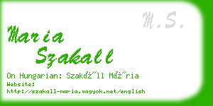 maria szakall business card